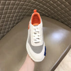 Hermes White Orange Blue Mesh Sneakers