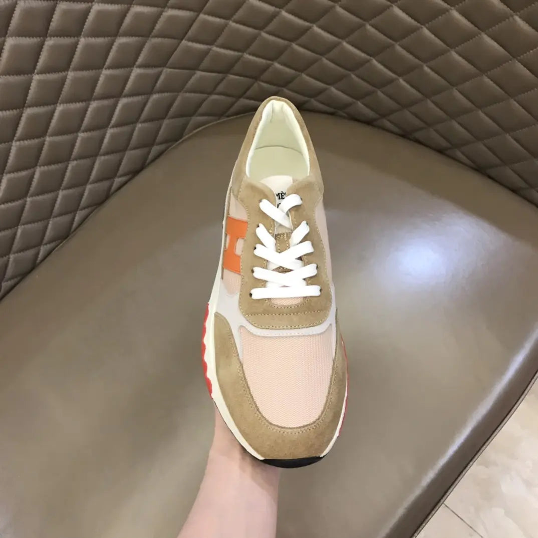 Hermès Beige Light Pink Orange Sneakers