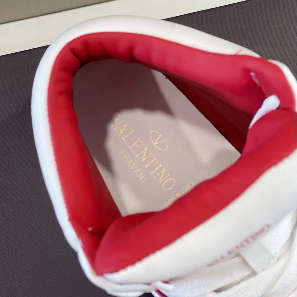 Valentino High Top White Red Sneakers