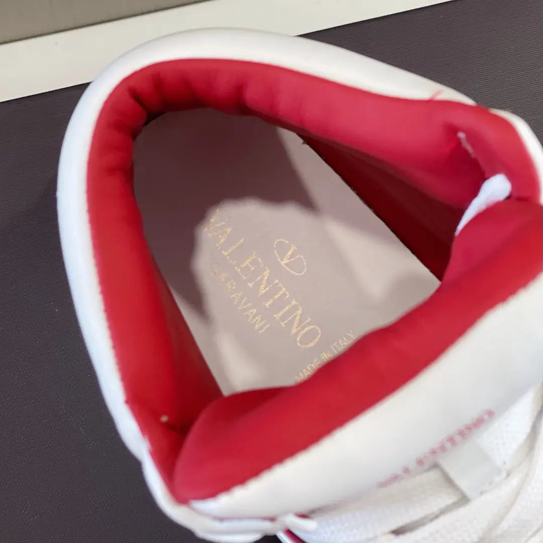 Valentino High Top White Red Sneakers