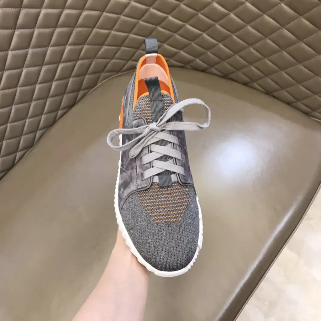 Hermes Grey Orange White Sneakers