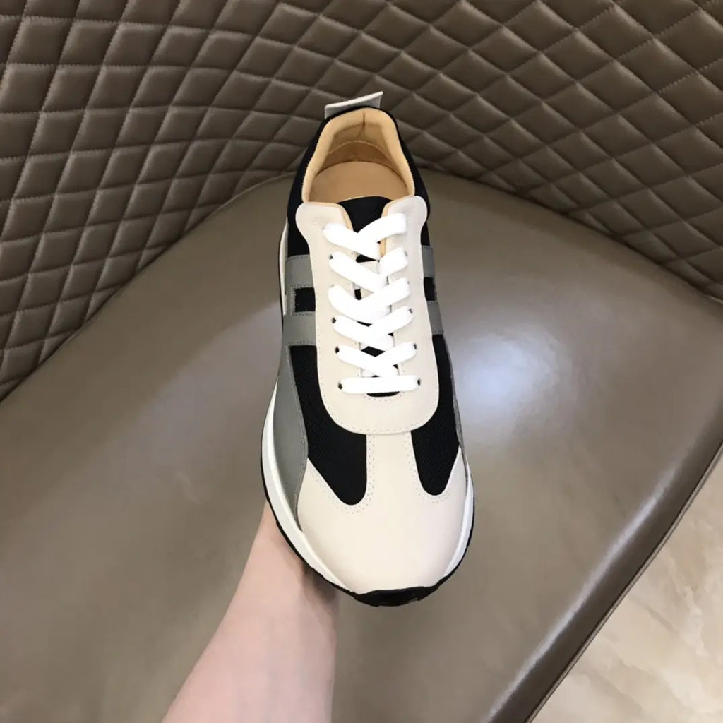 Hermes H White Black Grey Sneakers