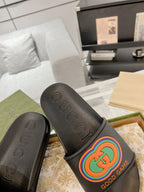 Gucci GG Black Logo Slides