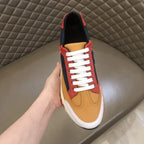 Hermes Tan Navy Red White Sneakers