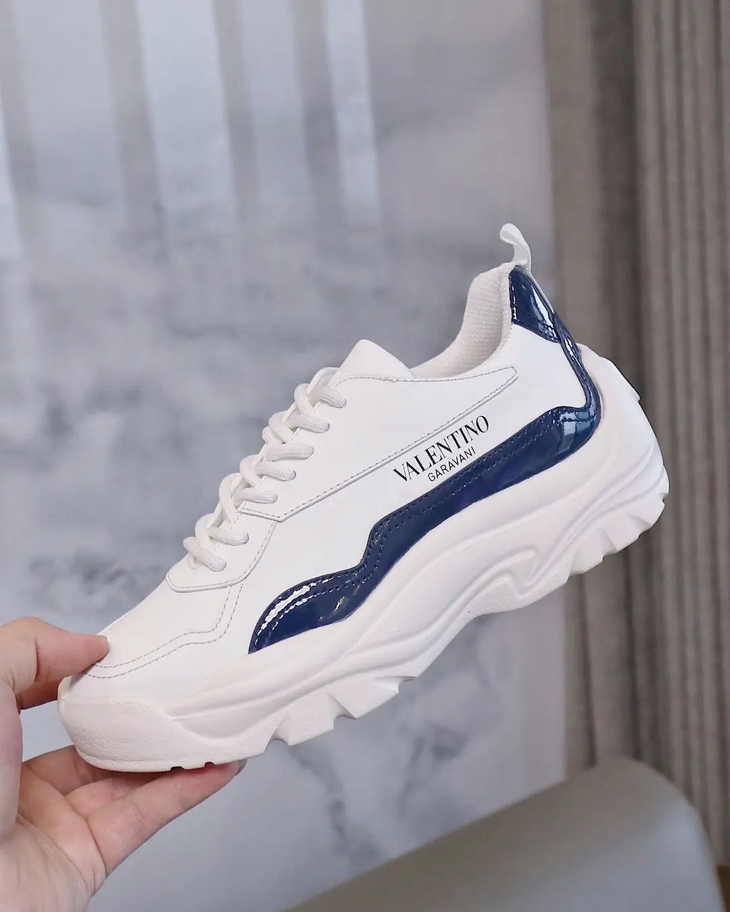 Valentino Garavani White Blue Sneakers