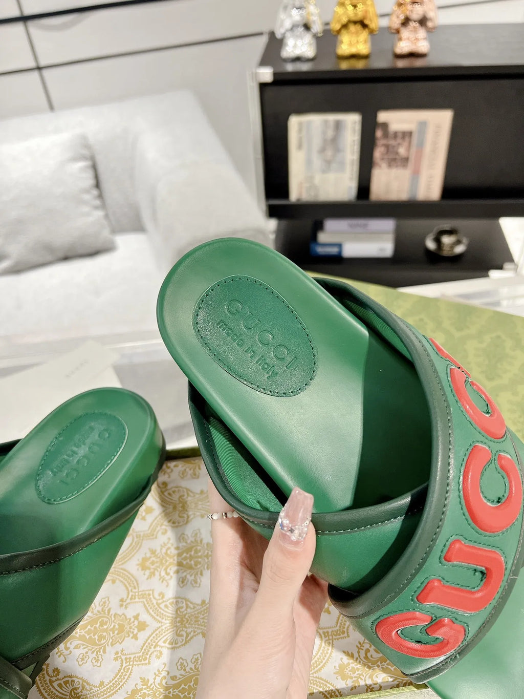 Gucci Logo Green Red Slides