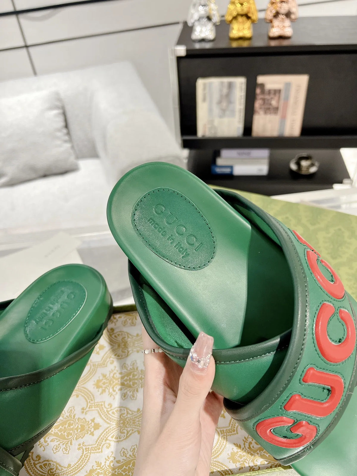Gucci Logo Green Red Slides