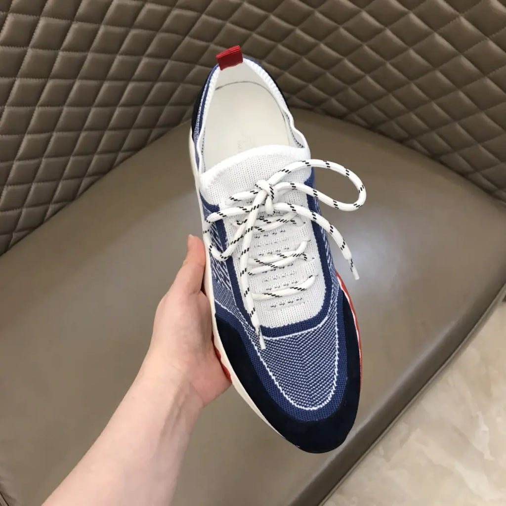 Hermes Navy Blue White Red Sneakers