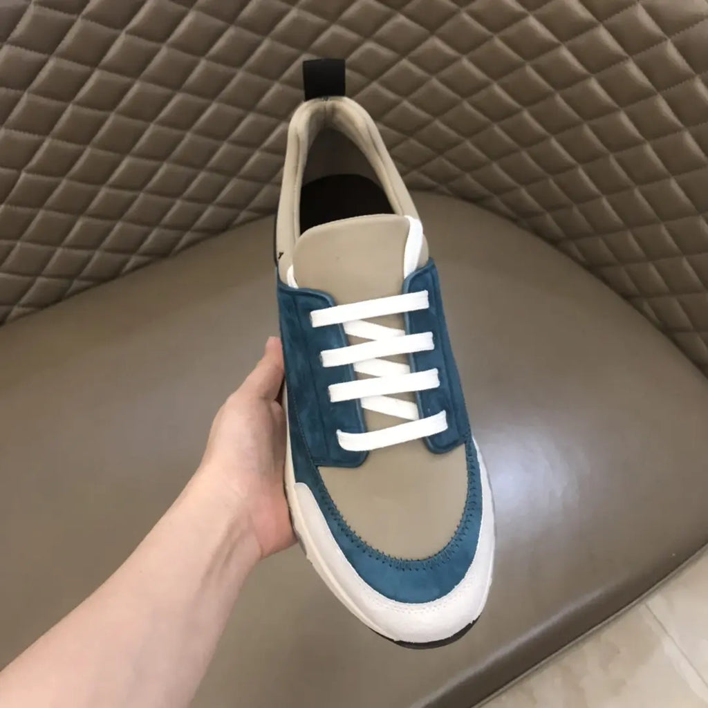 Hermes Paris Blue Beige White Sneakers