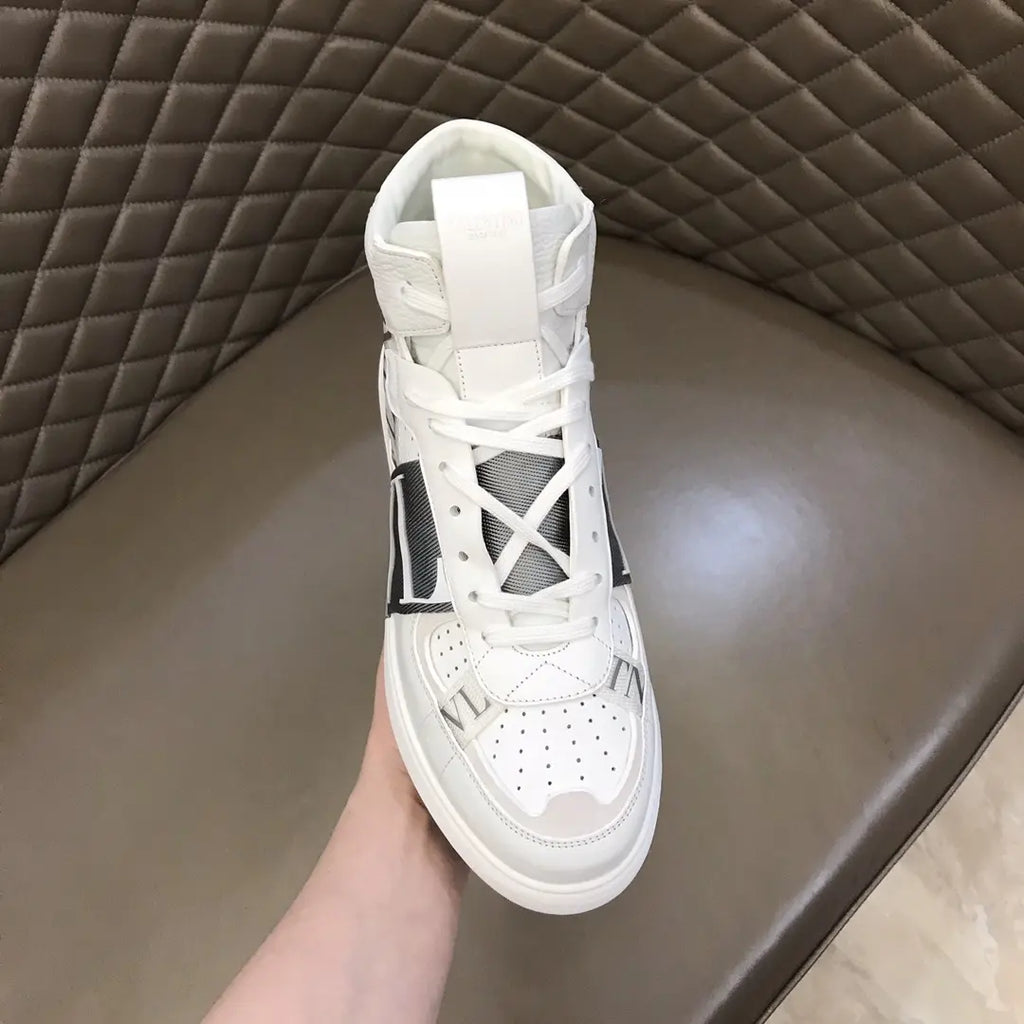IN White Black Grey High Top Sneakers