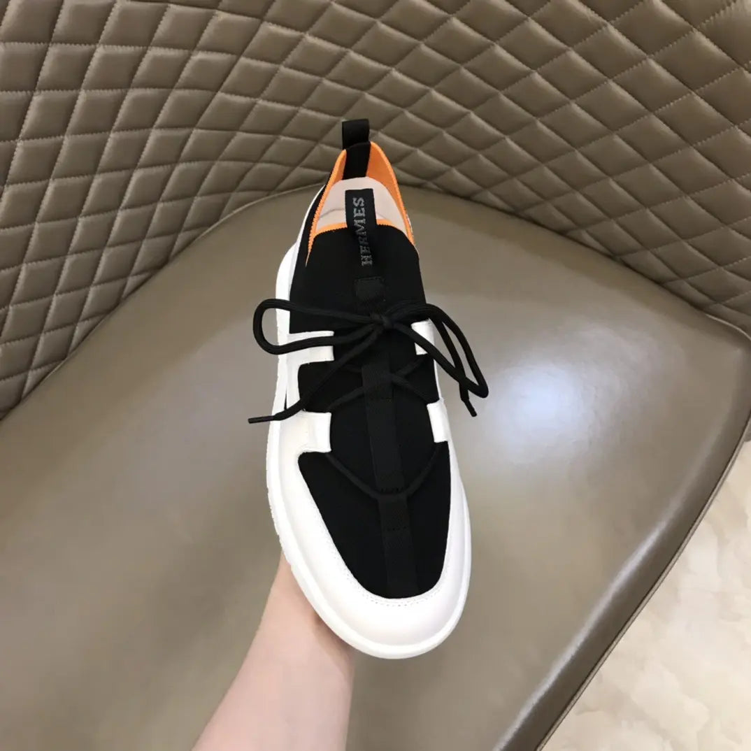 Hermès Bouncing Black White Orange Sneakers
