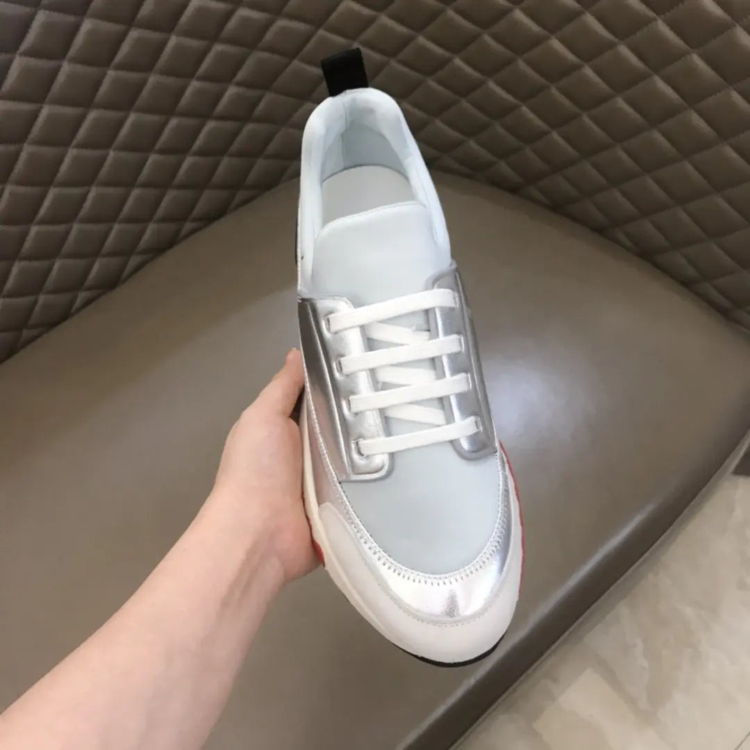 Hermes White Silver Black Red Sneakers