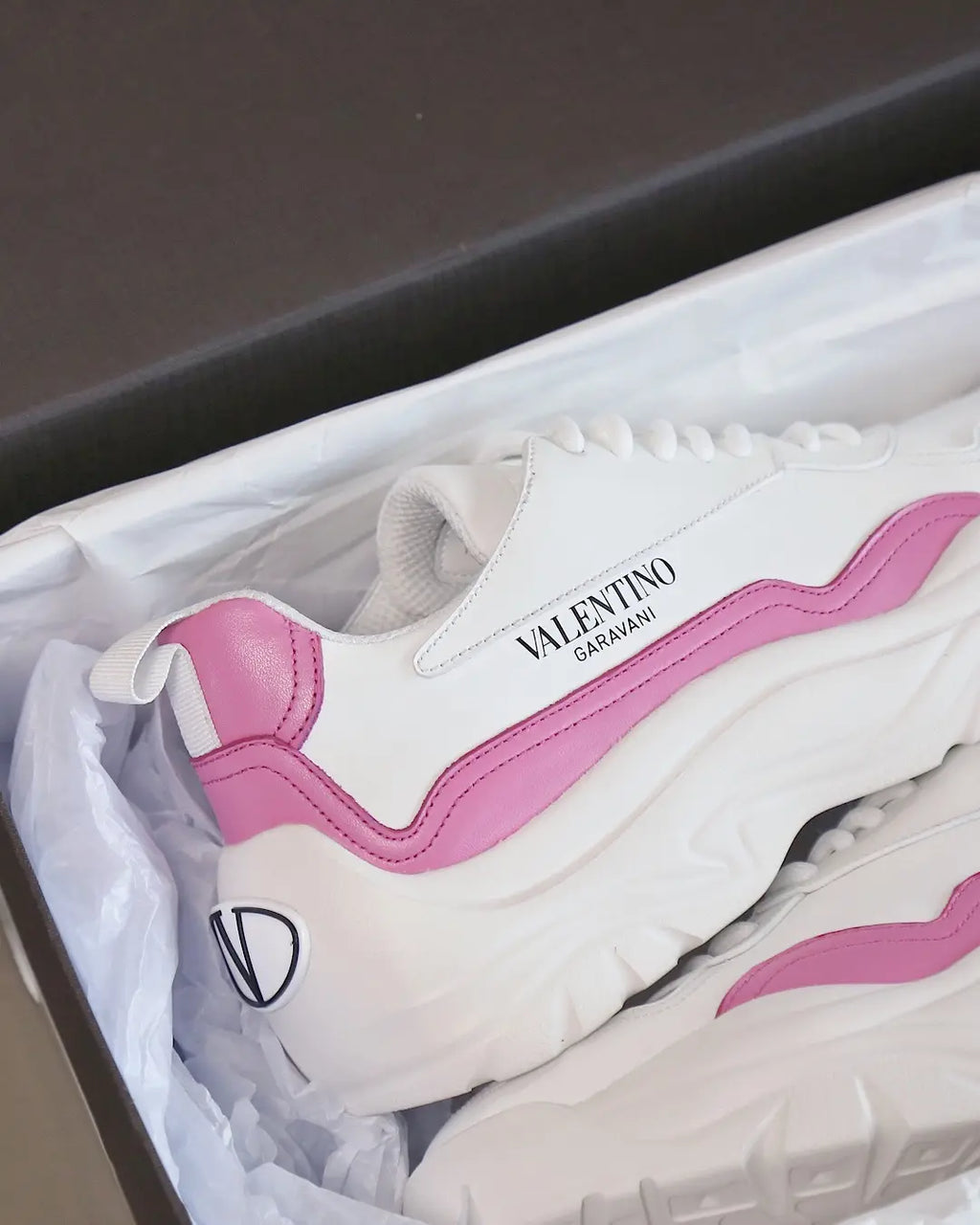Valentino Garavani White Pink Sneakers