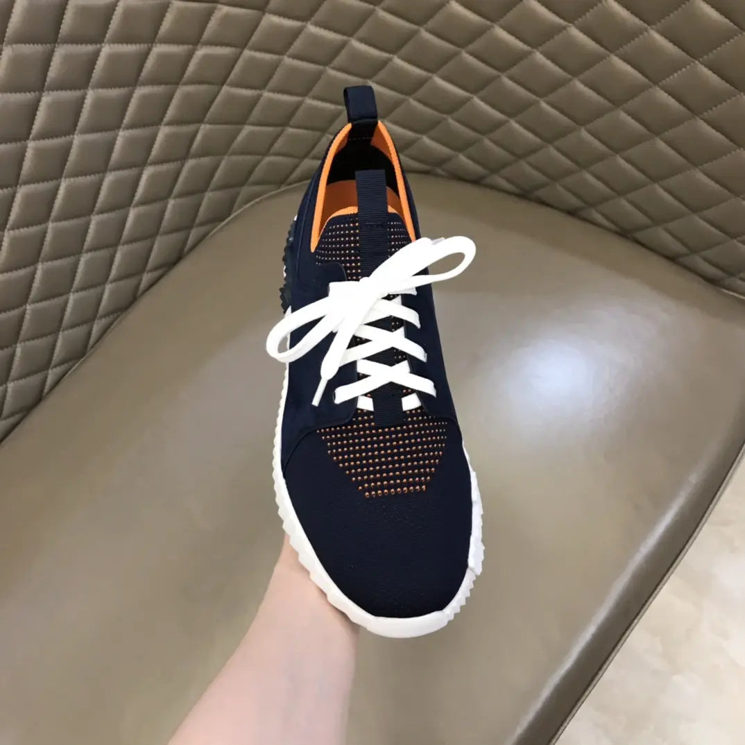 Hermes Bouncing Black White Orange Sneakers