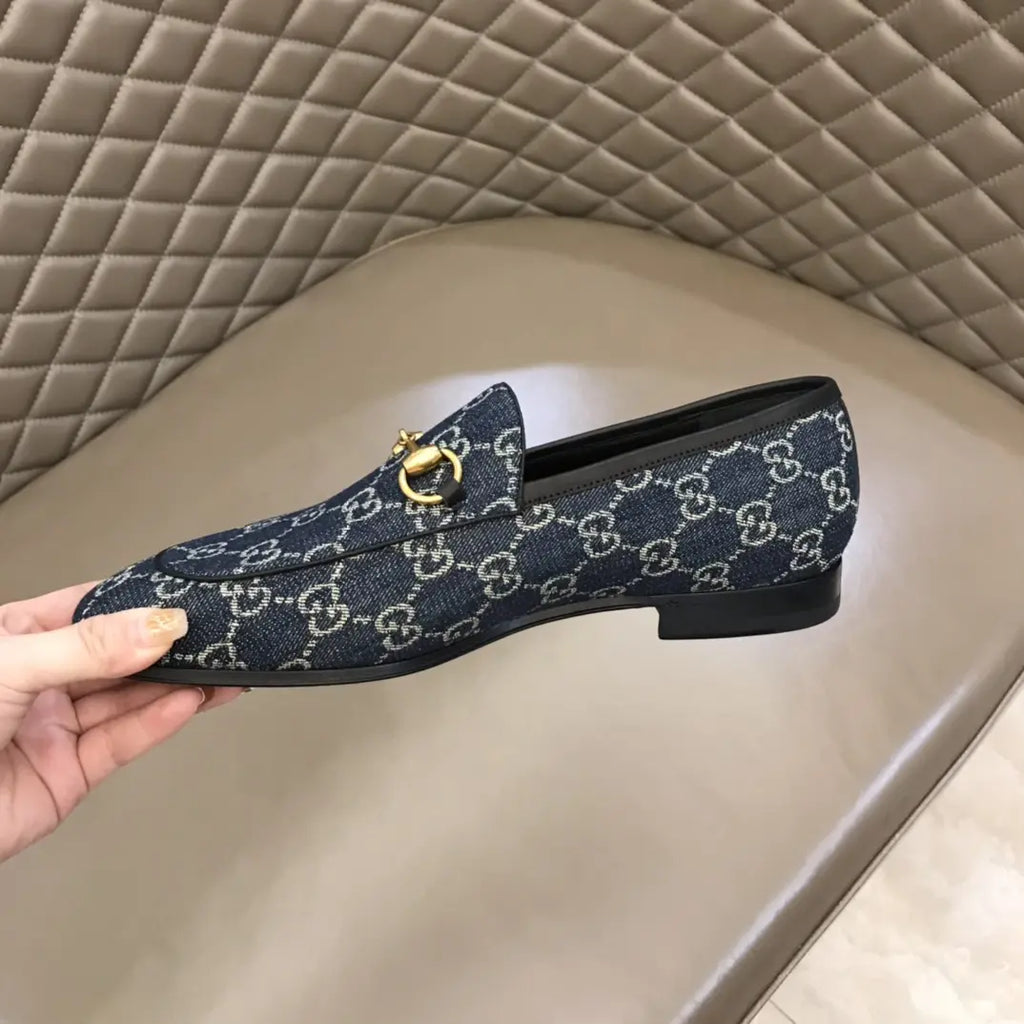 Gucci Horsebit Blue GG Supreme Loafers