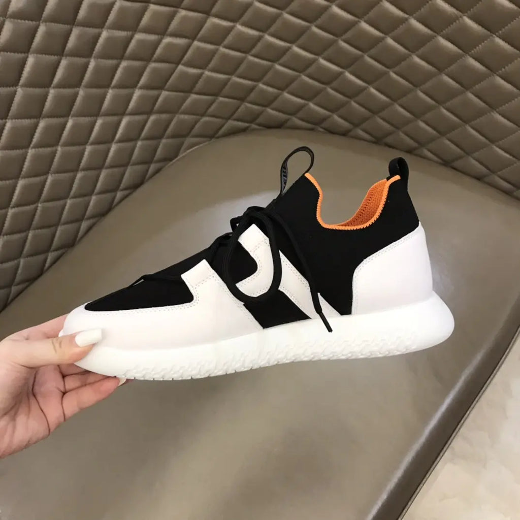 Hermès Bouncing Black White Orange Sneakers