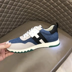 Hermes Denim Blue White Sneakers