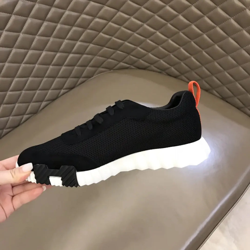 Hermes Paris Black White Orange Sneakers