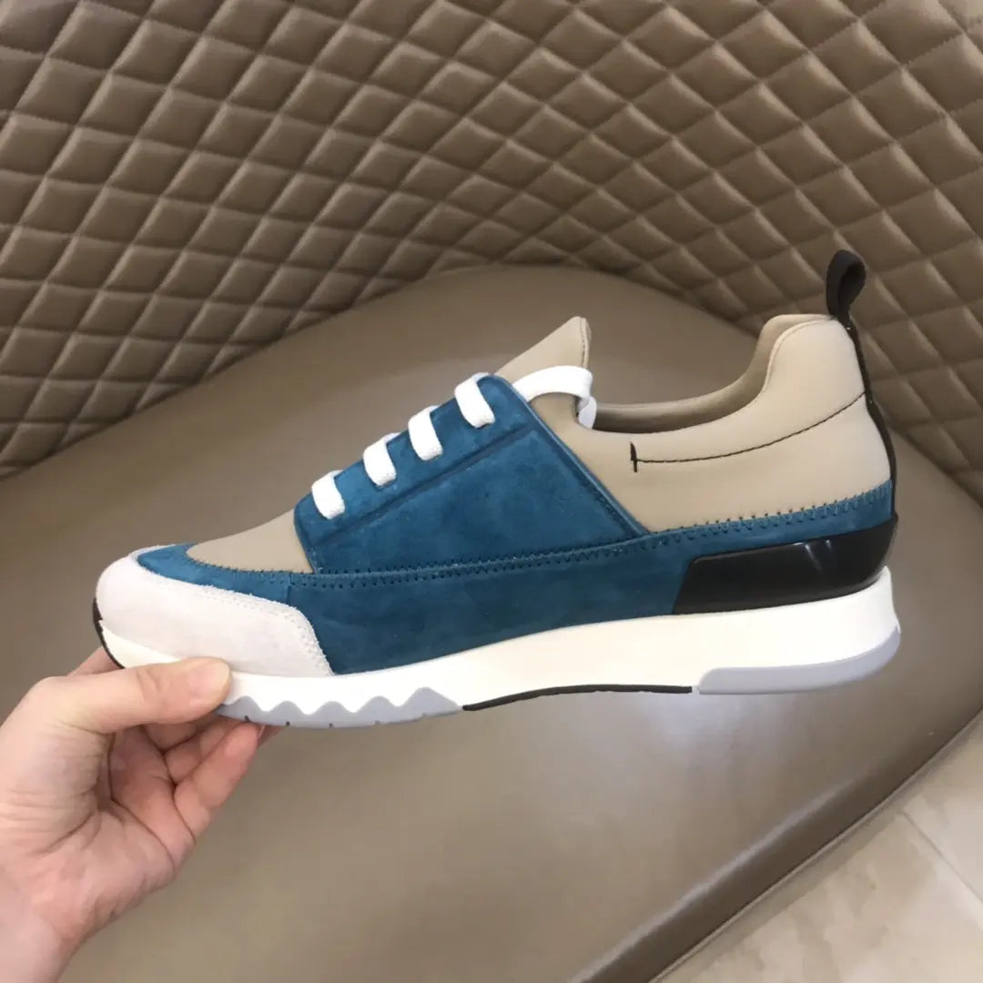 Hermes Paris Blue Beige White Sneakers