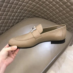 Hermes H Beige Loafers