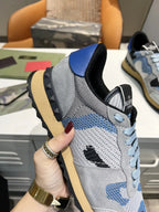 Valentino Garavani Blue Gray Camo Sneakers