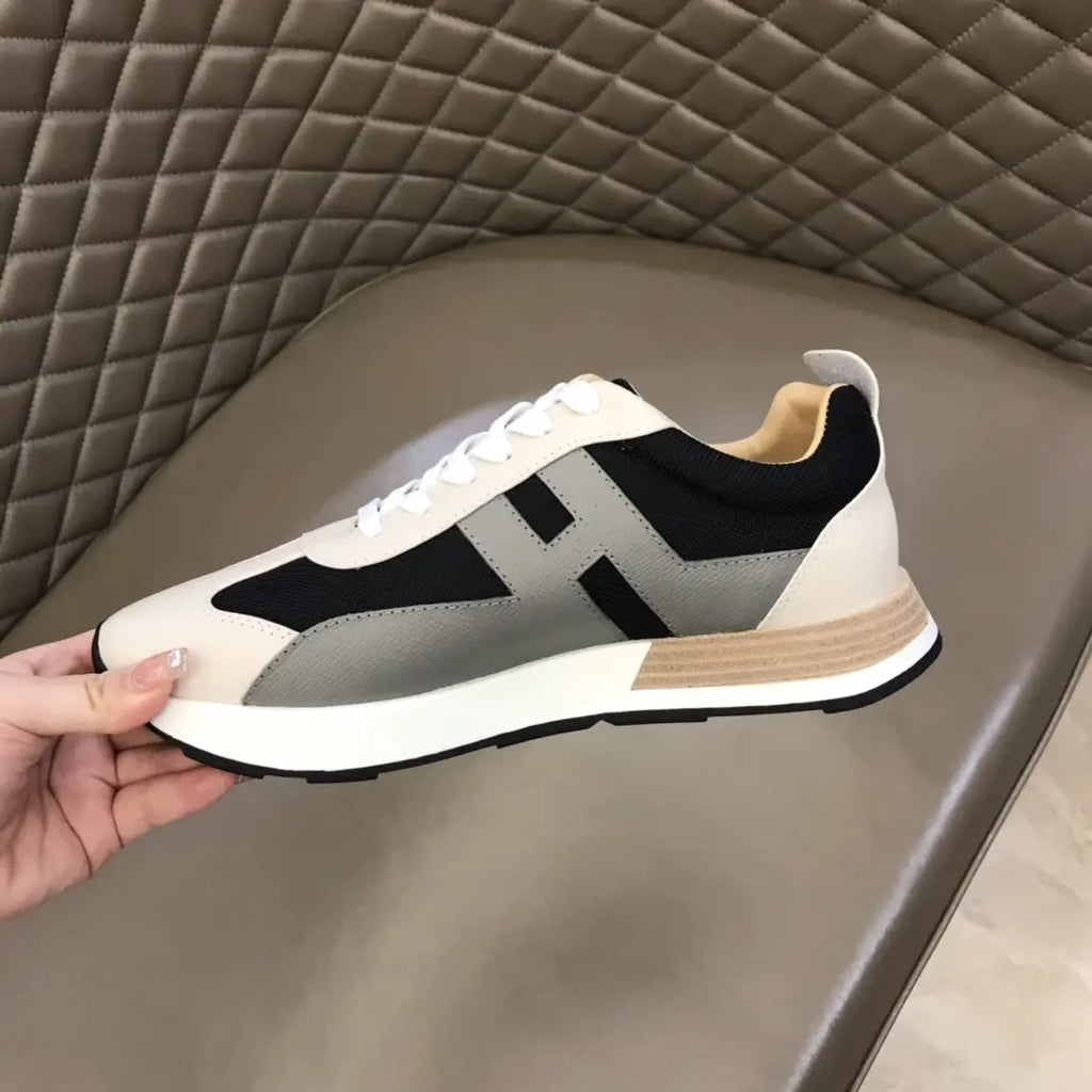 Hermes H White Black Grey Sneakers