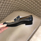 Gucci GG Chain Black Beige Loafers