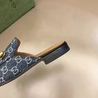 Gucci Horsebit GG Supreme Blue Mules