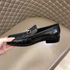 Gucci Horsebit Black Crocodile Loafers