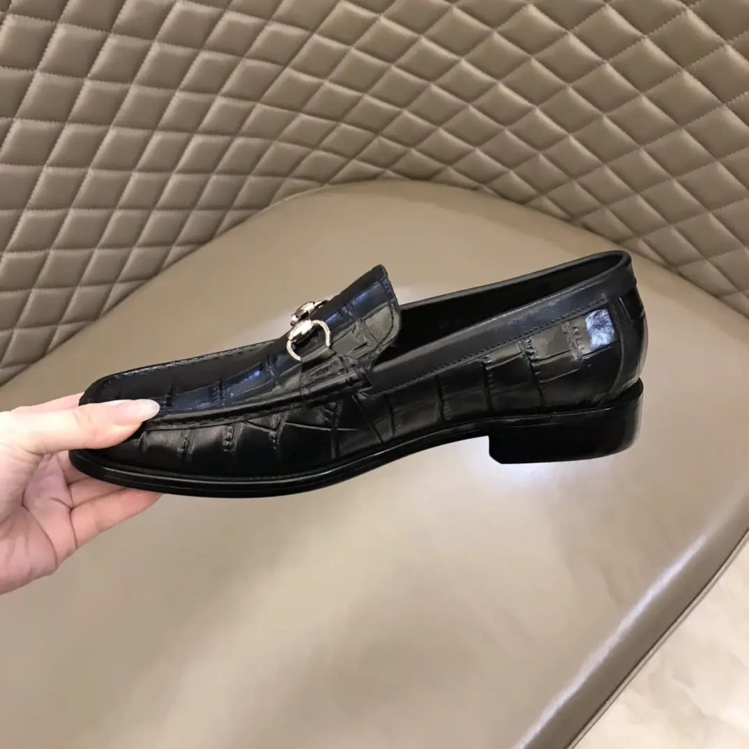 Gucci Horsebit Black Crocodile Loafers