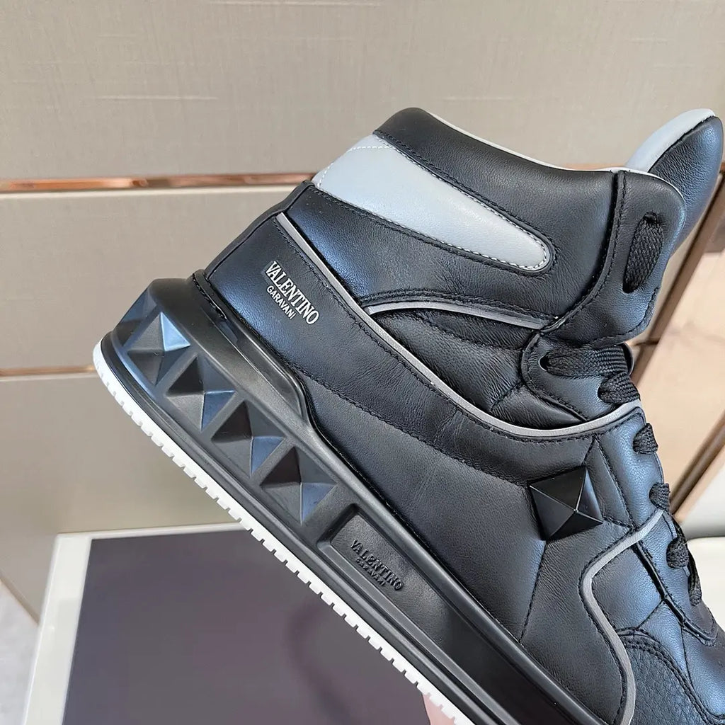 Valentino Black Grey High Top Sneakers
