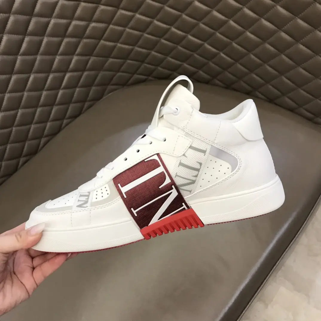 Valentino Garavani White Maroon Red Sneakers