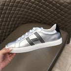 Hermes Silver Black Low Top Sneakers