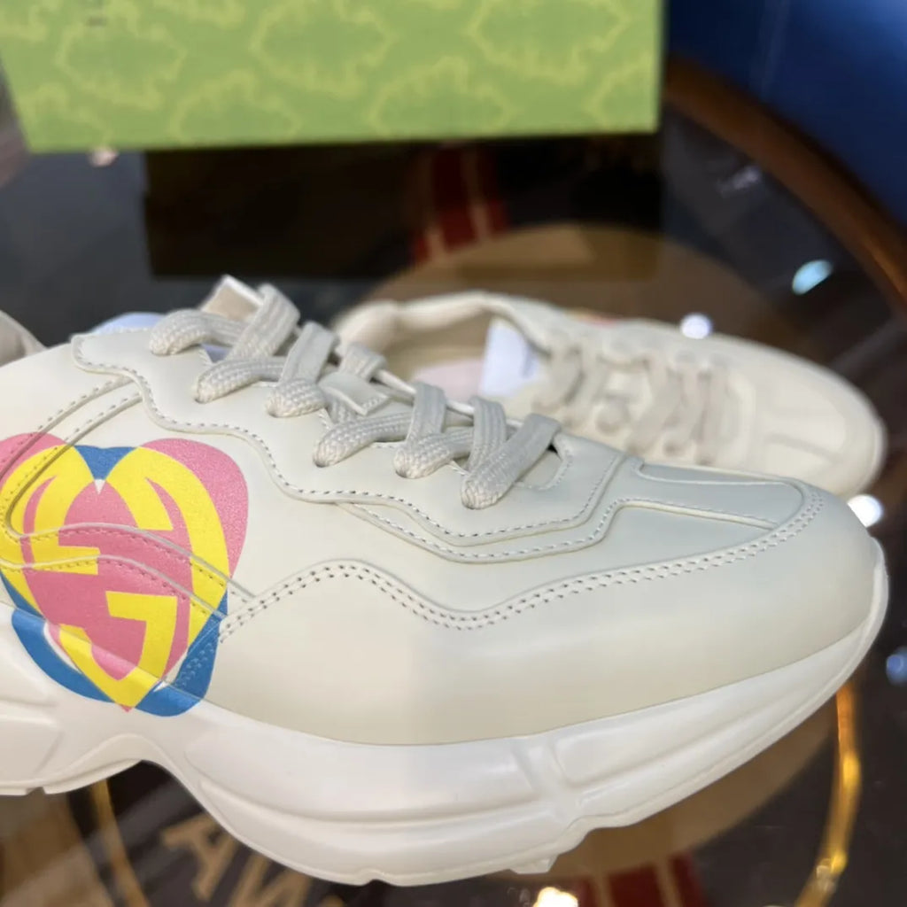 Gucci GG Beige Yellow Pink Blue Sneakers