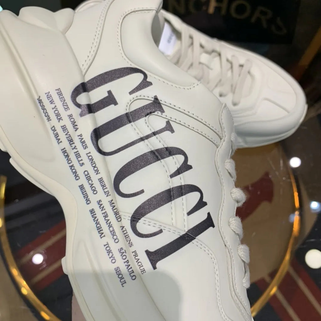 Gucci Logo Print Off White Sneakers