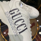 Gucci Logo Print Off White Sneakers
