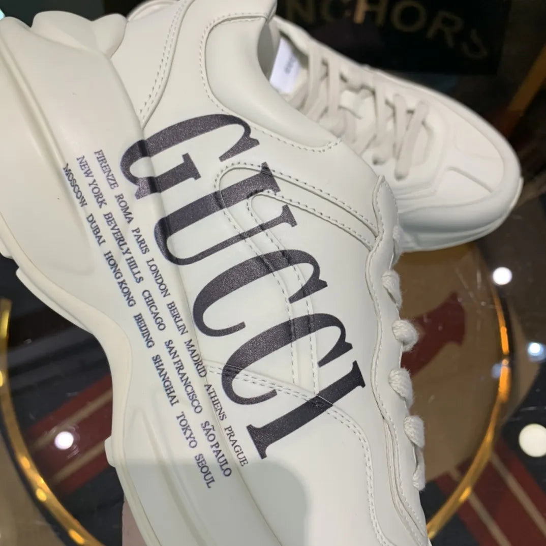 Gucci Logo Print Off White Sneakers