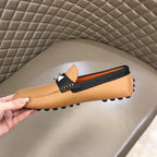 Hermès H Patent Beige Black Loafers
