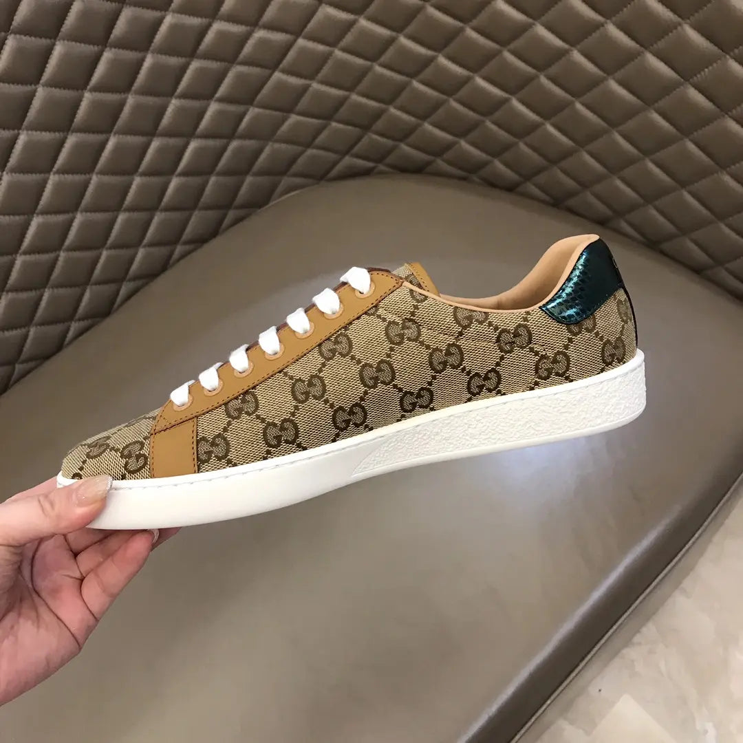 Gucci Ace Beige Brown Red Sneakers