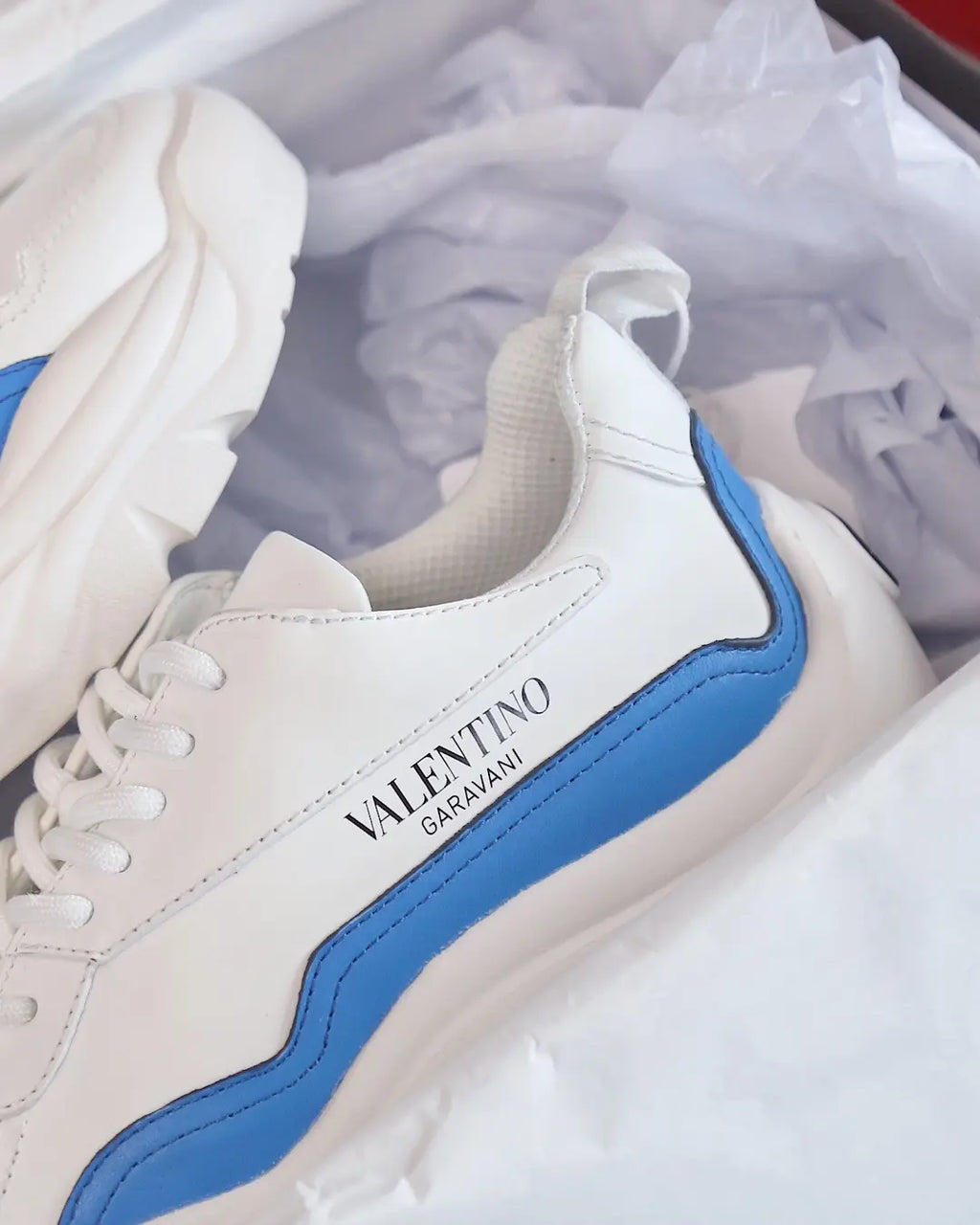 Valentino Garavani White Blue Sneakers