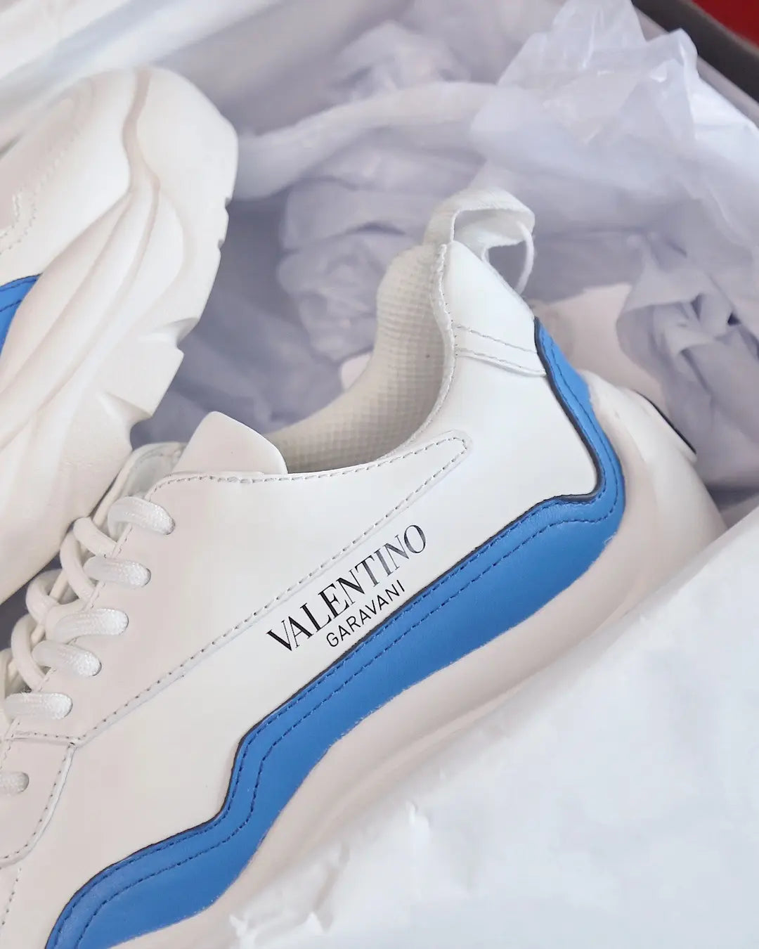 Valentino Garavani White Blue Sneakers