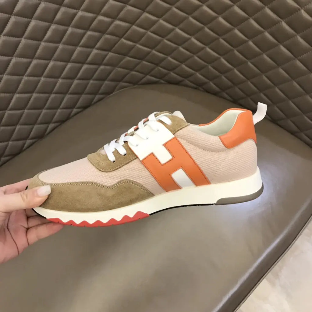 Hermes Paris Beige Orange White Sneakers