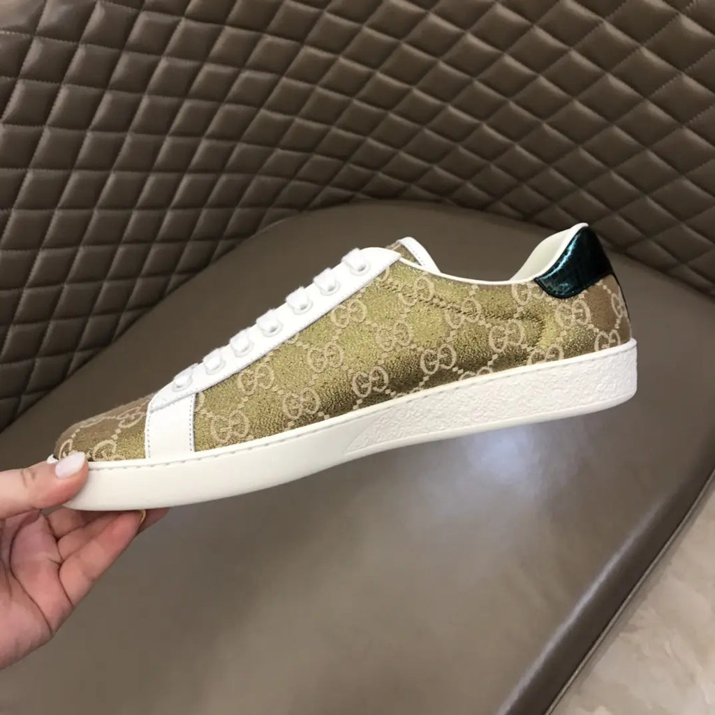 Gucci Ace Beige Brown Red White Sneakers