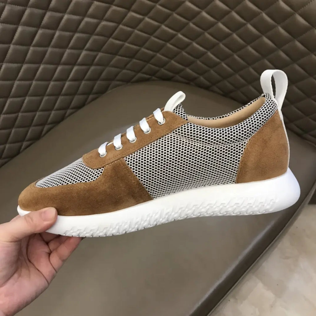 H Suede Mesh Brown White Sneakers