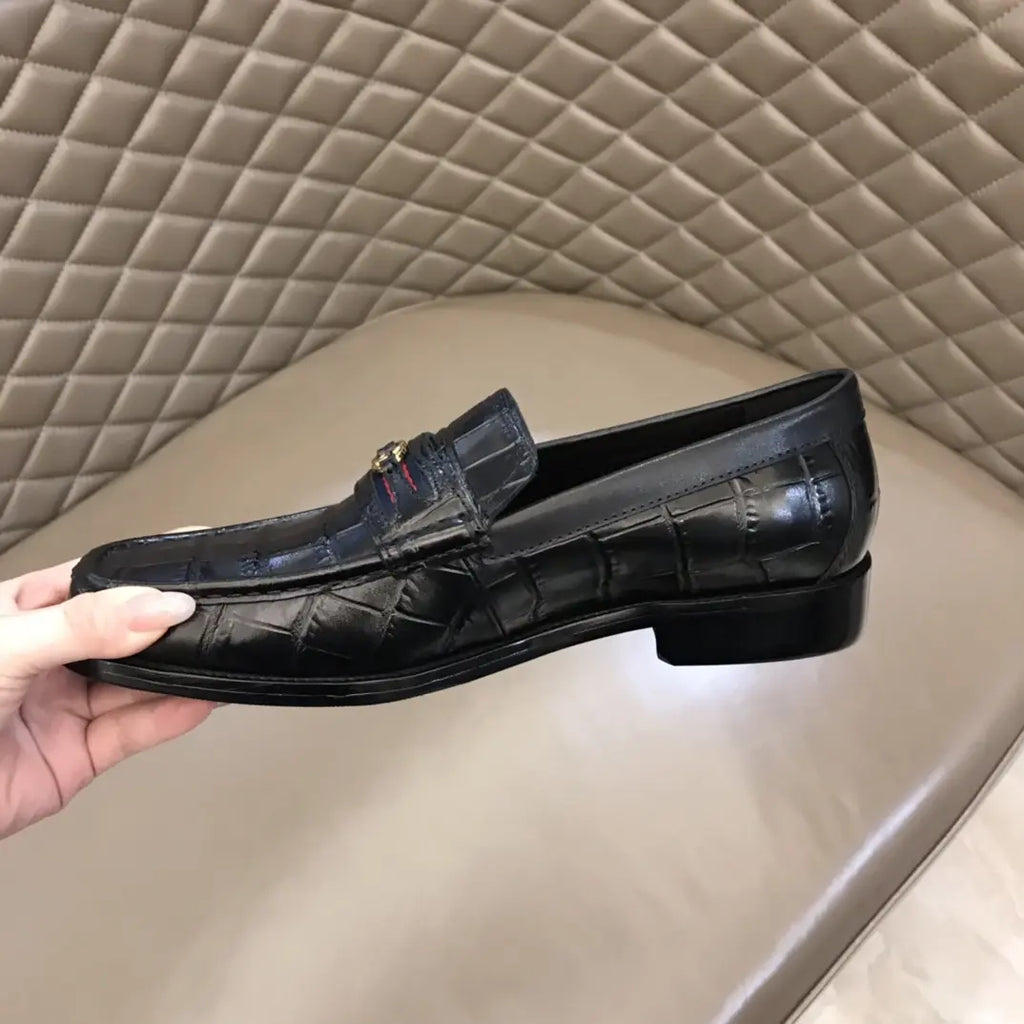 Gucci Horsebit Black Crocodile Loafers