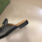 Gucci Horsebit Black Gold Bit Mules