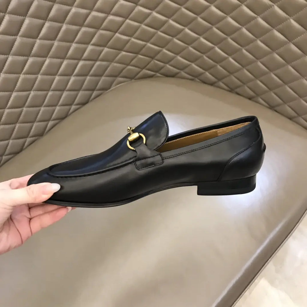 Gucci Horsebit Black Gold Loafers