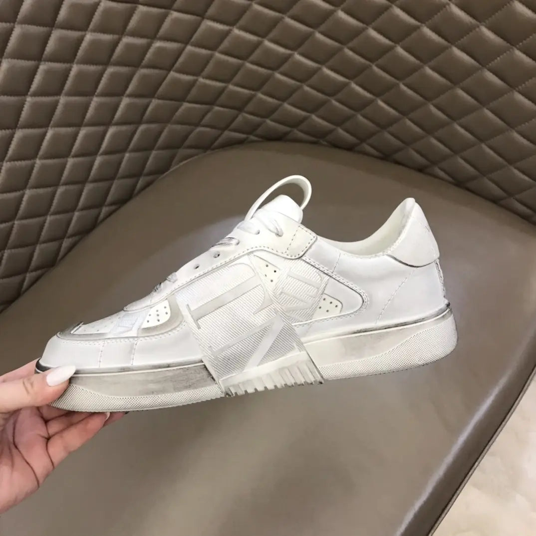 Prada White Leather Low Top Sneakers