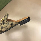 Gucci GG Supreme Beige Brown Mules