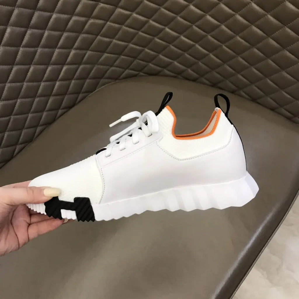 Hermes Bouncing White Black Orange Sneakers